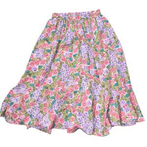 vintage BryLane womens collection long floral skirt flowing elastic waist Sz 18W